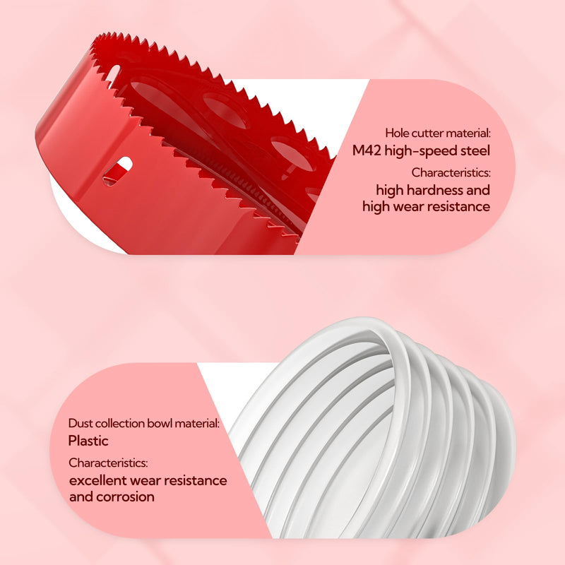 6 Inch Hole Saw with Dust Bowl, Hole Saw for Recessed Lights, Hole Cutter with Arbor for Metal Wood Gypsum Boards and Plastic Cutting