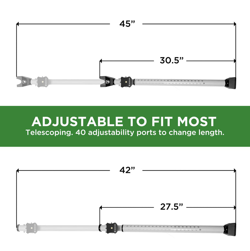 Adjustable Sliding Door Security Bar, Door Jammer 2-in-1 Adjustable Door Knob and Sliding Patio Door Stoppers Security with Alarm, 40 Different Adjustments by Guard Dog Security White w/Alarm