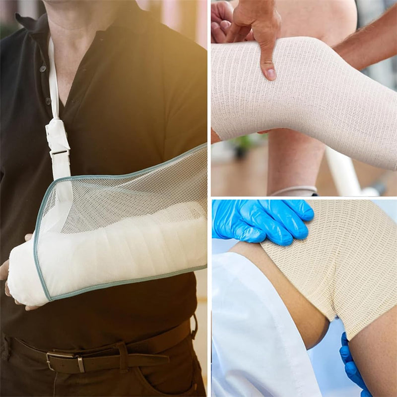 Elasticated Tubular Bandage Cotton Stockinette Tubing Stretch Compression Bandage for Large Arm Knees Legs Support Bandage 2.5” x 5.46 Yard