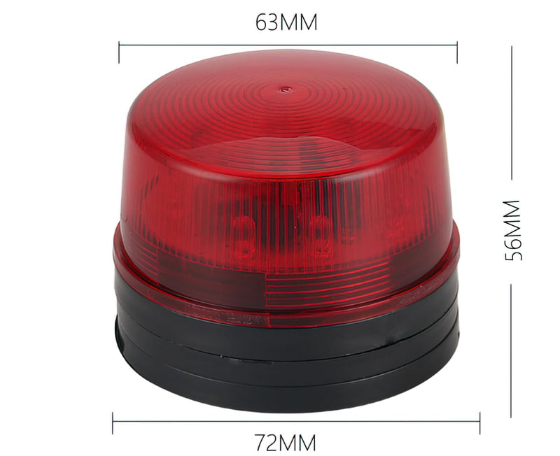 Red Strobe Beacon Light,Lelukee 2pcs DC 12V Flashing Light Rainproof Red Led Alarm Signal for Field Work Snowplow Outdoor Work Home Security System Etc. (RED)