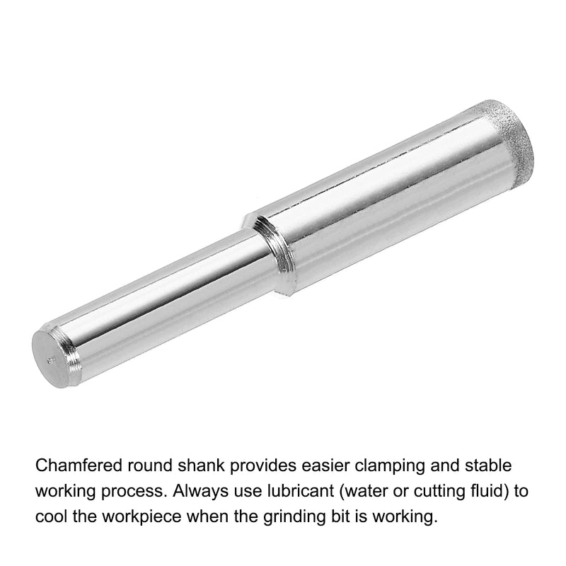 uxcell Diamond Grinding Mounted Point, 8mm 600 Fine Grits Spherical Concave Head Bead Coarse Grinding Bit for Jade Amber Stone Beeswax Glass
