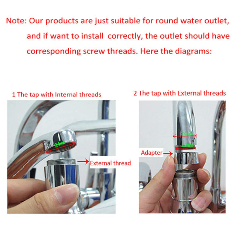 ZYTC Led Faucet Lights 7 Color Changing Tap LED Light Saver for Kitchen Bathroom Sink (6PC) 6 PCS