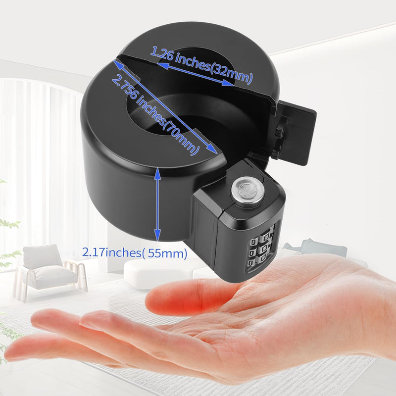 Door Knob Safety Cover Lock Child Proof Door Knob Lockout Device Cover | Combination Lock for Kids Dementia Elderly Safety Water Gas Valve Faucets Temporary Door Handle Lock Fits Most Circular Knobs Black