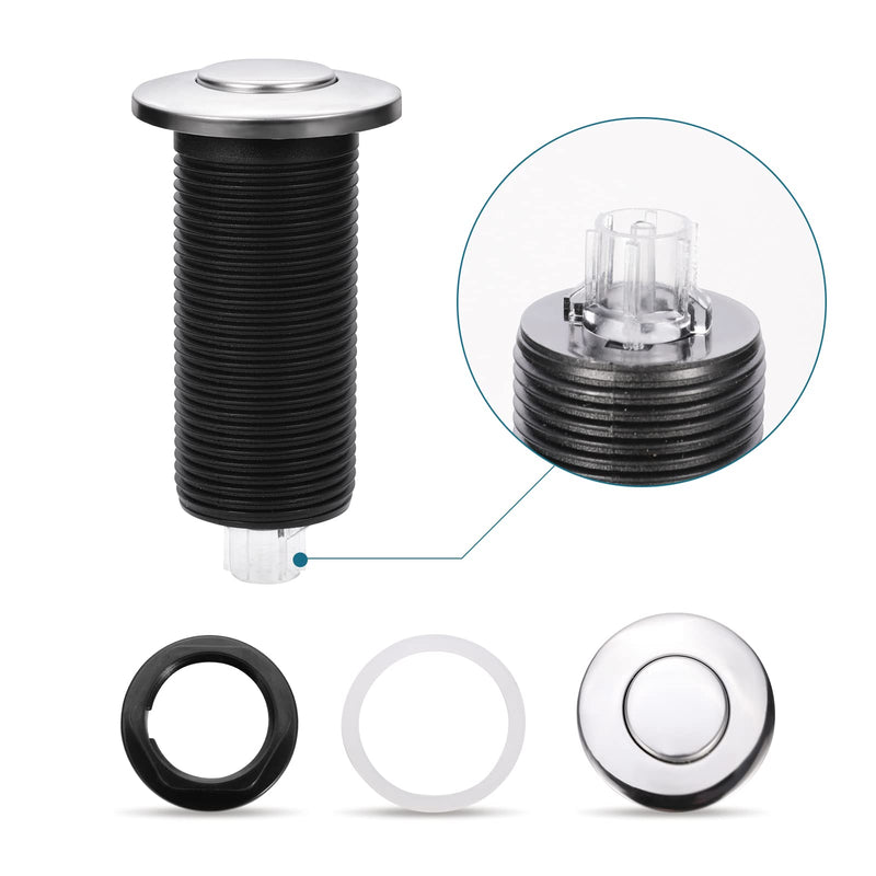 RQYEKDO Garbage Disposal Air Switch Kitchen Sink Top Long Stainless Steel Brushed Nickel Long 2.5" for Food and Waste Disposal On/Off Air Button Parts White… 2.5inch