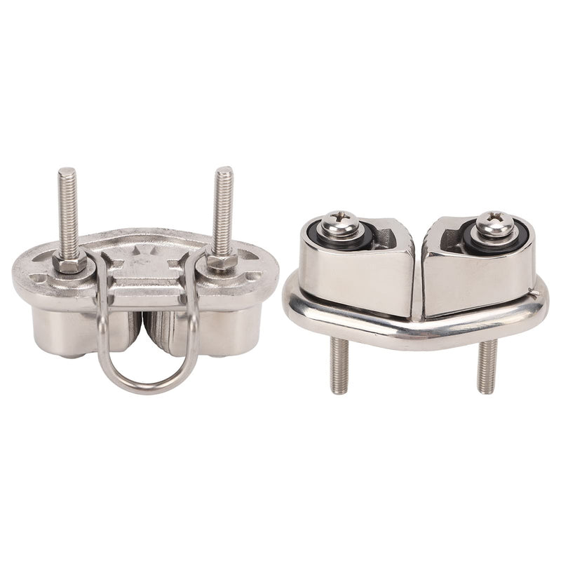 Boat Cam Cleat, Sailboat Fast Entry Cam Cleat with Wire Leading Ring Fits 10mm Rope Stainless Steel 316 Marine Grade Mirror Polished Corrosion Resistant for Kayak Canoe Dock Rigging