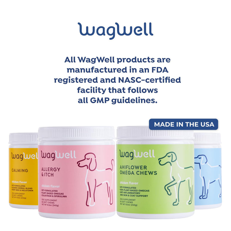WagWell Mobility Chews – Vet Formulated Hip and Joint Supplement for Dogs - Natural Dog Joint Supplement with Glucosamine and MSM – Dog Joint Supplement for Large Breeds and Small Breeds, 60 Chews - PawsPlanet Australia