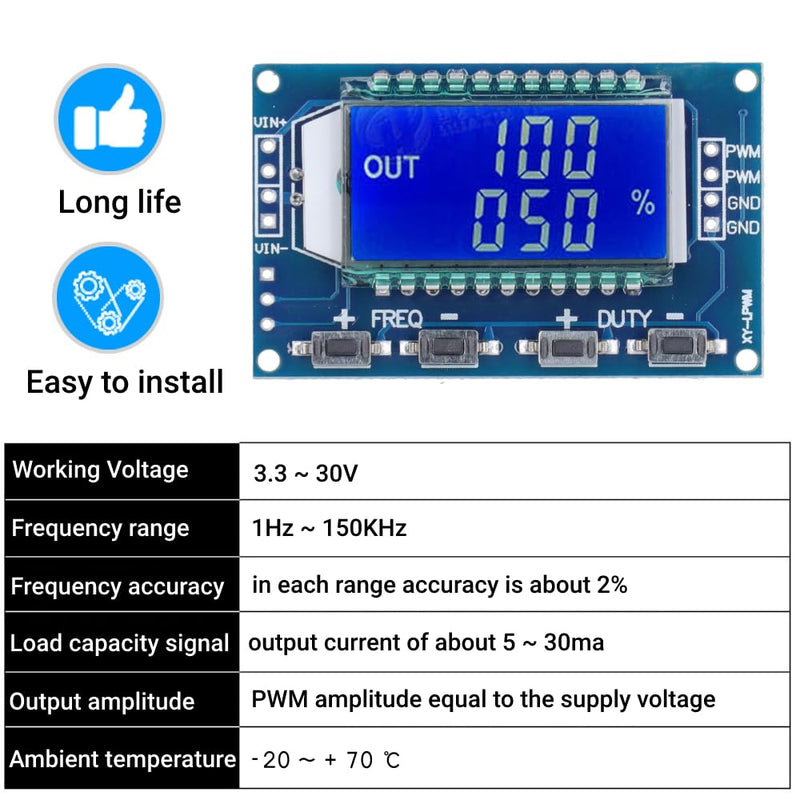 PWM Pulse Generator Module Frequency Generator Board Duty Cycle Adjustable Rectangular Module