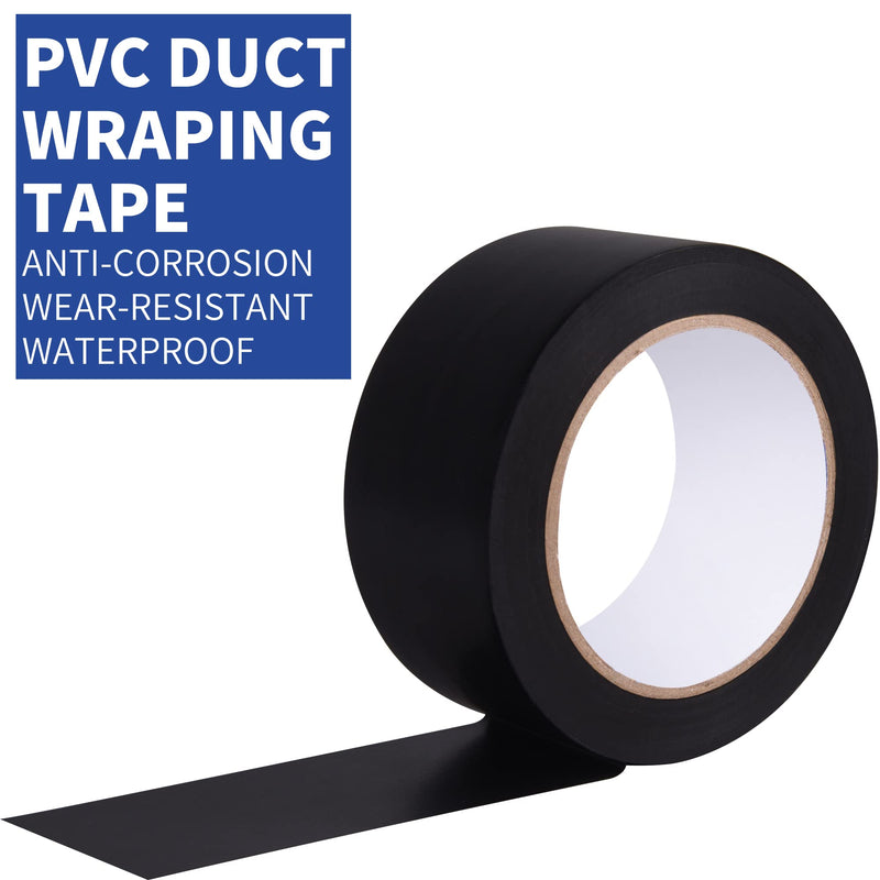 Corrosion Protection Pipe Tape, Wrap Pipe Tape for Drain Pipe, Metal Electrical Outdoor Underground Pipe, Waterproof PVC Black Tape, Duct Anti-Corrosion and Protection, 2Inch X 33Yard 1