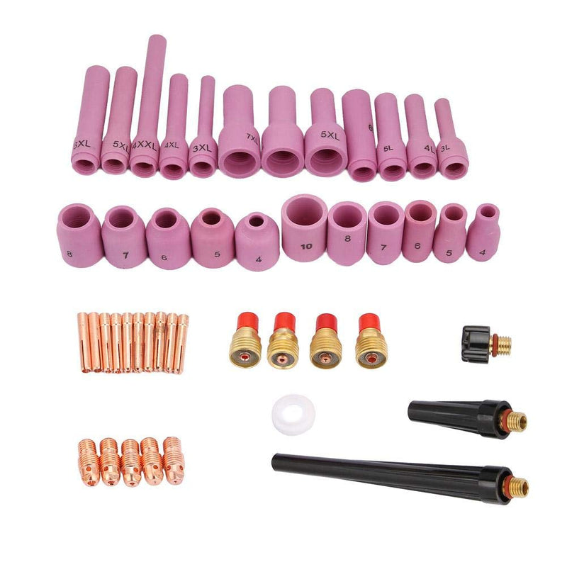 TIG Nozzles, 46pcs/Set WP-9/20/25 Series TIG Welding Torch Consumables Accessories Weld aid Welding Torch Parts