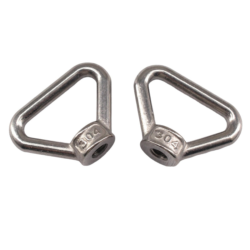M8 Triangle Shape Lifting Eye Nuts 304 Stainless Steel Ring Eye Nut Threaded Fastener (6 Pack) M8