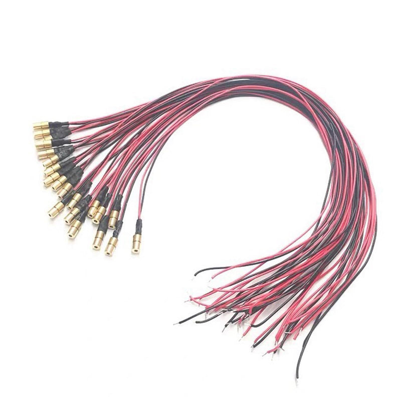 650nm red line 4mm Mini laser module Industrial Laser Group Module adjustable focal length(4mm)(10pack) Point-10pack
