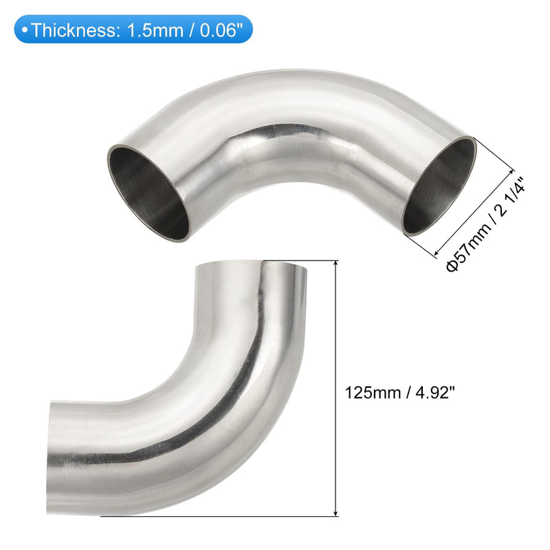 PATIKIL 90 Degree Mandrel Bend Elbow 2 1/4" OD Steel Exhaust Elbow 57mm