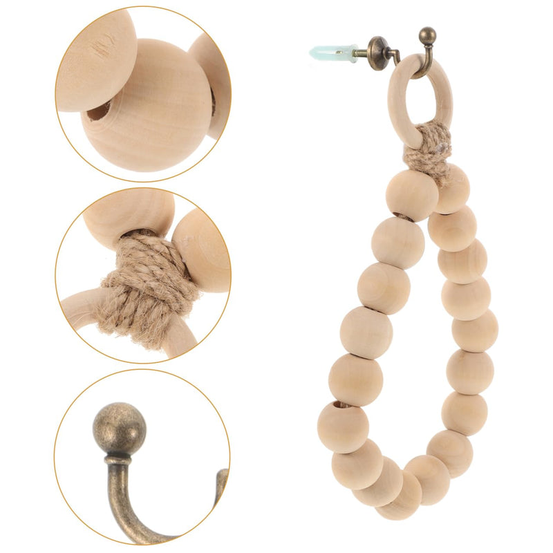 Wooden Bead Towel Ring Wall Mounted Towel Holder for Bathroom Hand Rack for Bathroom Space Saving Hand Rack for Kitchen Fits Towels Face Towels Rags