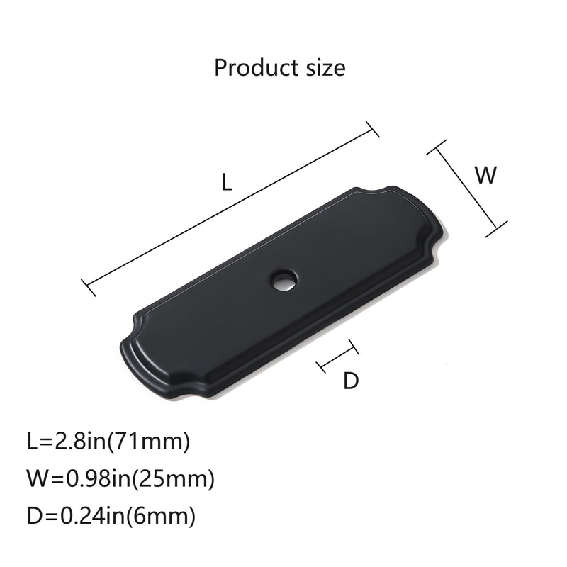 khtumeware 10 Pack Backplate for Cabinet Knobs Matte Black Cabinet Hardware Knob Backplate/Back Plate