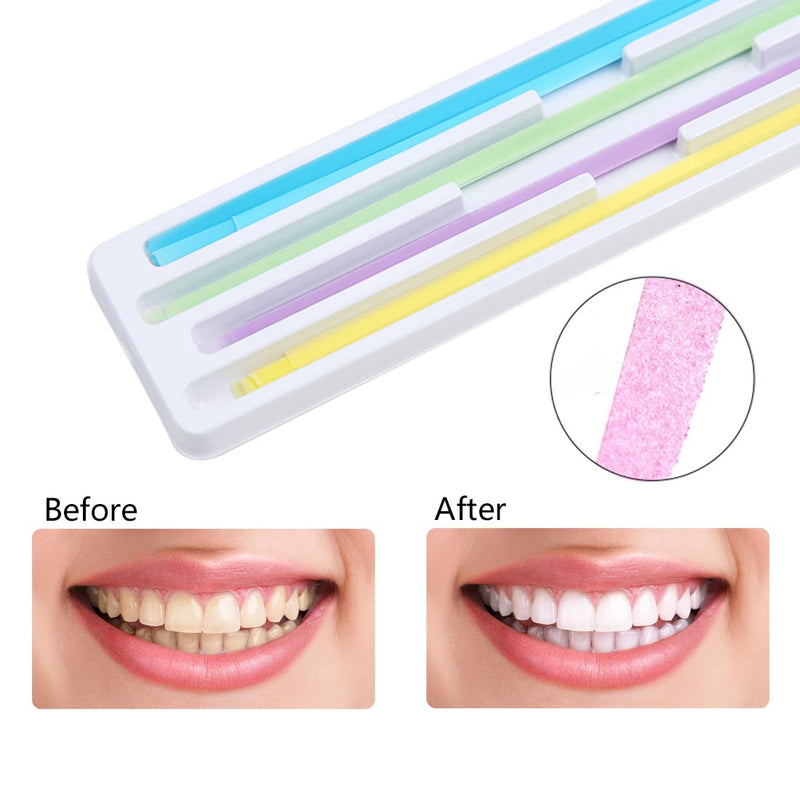 Dental Polishing Strips Kit Teeth Polisher Sanding Grinding Deep Teeth Oral Cleaning Tool 120Pcs Multi Color Multi Roughness for Dental Clinic and Home