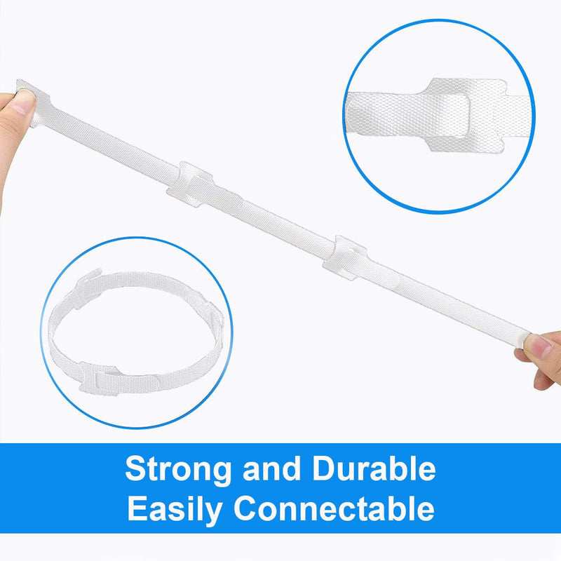 60 PCS 6 Inches Reusable Cable Ties, Wire Ties, Cord Organizer, Cable Organizer, Adjustable Cable Management - White 60