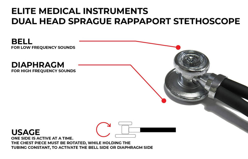 EMI Purple Sprague Rappaport Dual Head Stethoscope for Nurses and Medical Professionals