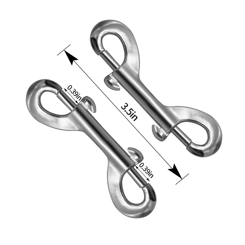 Bolt Snaps Double Ended Hook Heavy Duty 20 Sets of 3.5 inches Zinc Alloy Trigger Chain Metal Clip Spring Hook Key Chain Pet Leash, Fasteners for Home Hammock for Garage Feed Bucket Horse silvery-20