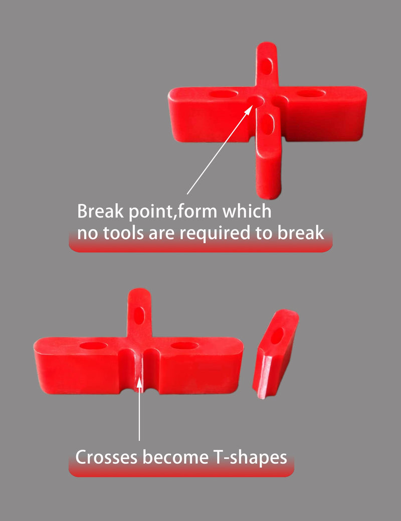 1/4 inch Width 5/8 inch Height Red Leveling Spacer Leveling Clips Outdoor Bricklaying Spacer Thick Slab Paver Garden Floor.