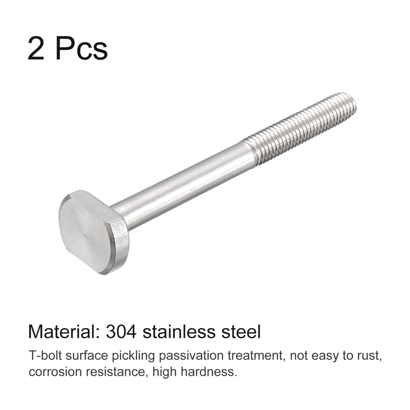 uxcell T-Slot Bolts, 2pcs M10x100mm T Slot Drop-in Stud Sliding Bolts 304 Stainless Steel T Shape Screws for T Track 100mm 2 - NewNest Australia