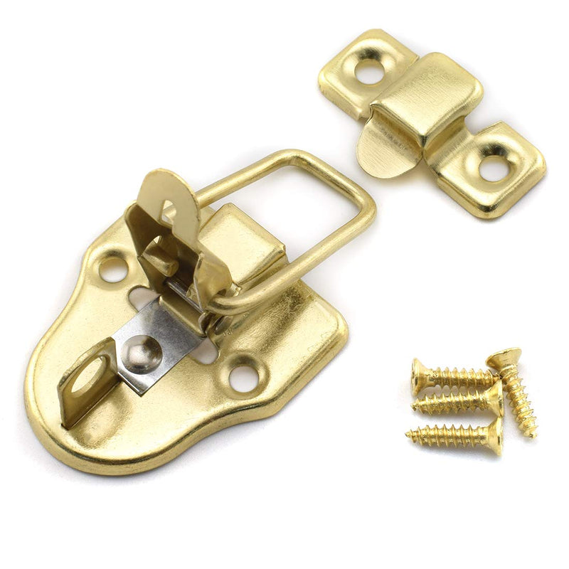 SDTC Tech 2-Pack Retro Gold Style Box Toggle Latch Antique Metal Duckbilled Hasp Latch Catch with Padlock Hole for Jewelry Box Cabinet Small Wooden Case Ordinary Box Crafts