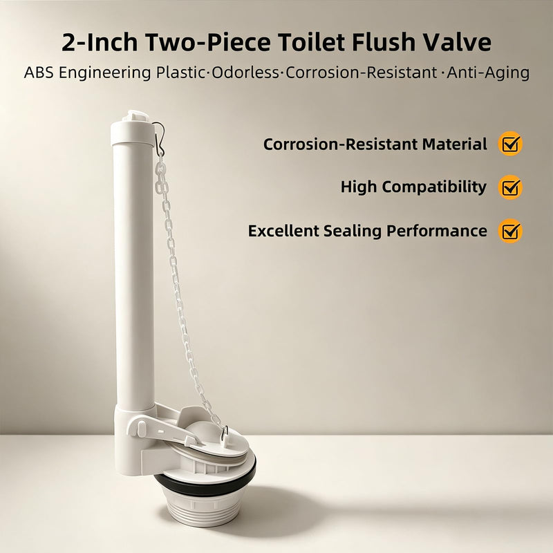 2-Inch Toilet Flush Valve Repair Kit for 2-Piece Tank | Universal 2 inch toilet flapper | Complete toilet repair kit | Heavy duty toilet parts inside tank | Leak-proof seal