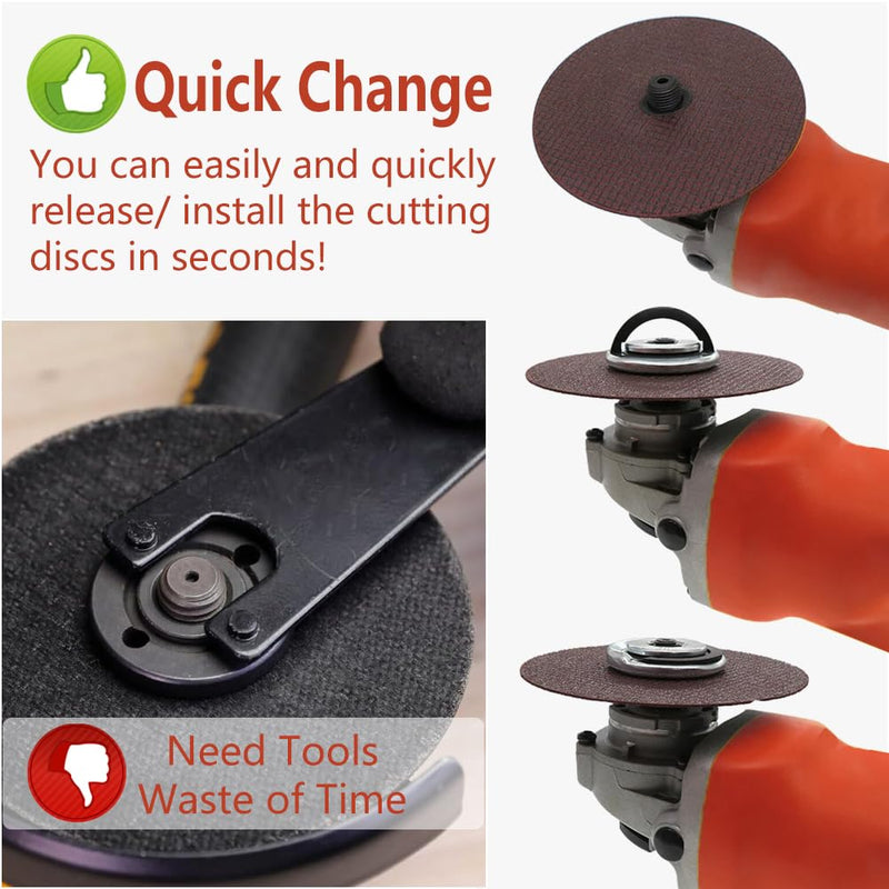 2Pcs Angle Grinder Flange Nuts with 5/8-11 Inch Thread, Quick Change Grinder Flange Locking Nut Metal Angle Grinder Nut for Replacement/Fixing Cutting Discs