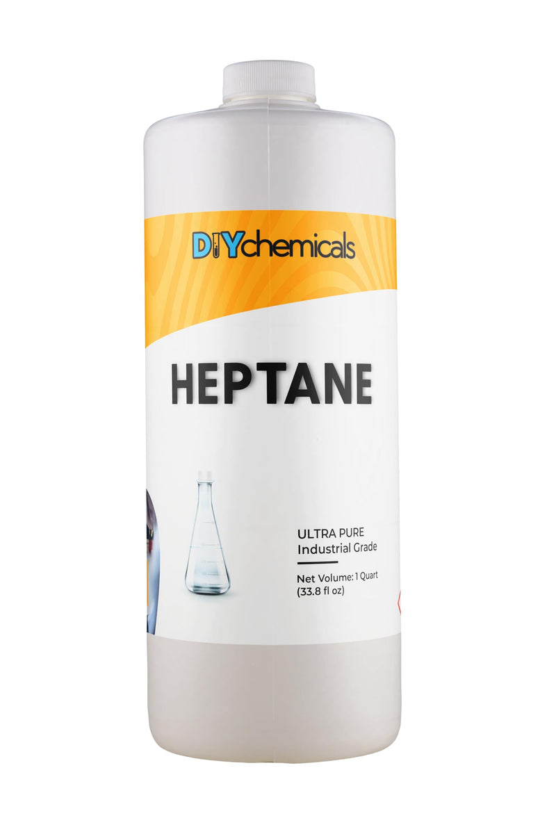 N-Heptane – High Purity Laboratory Grade Heptane Industrial Nonpolar Solvent for Cements, Ink, Botanical Plant Extraction by DIYChemicals (1 Quart (32 fl oz)) 1 Quart (32 fl oz)