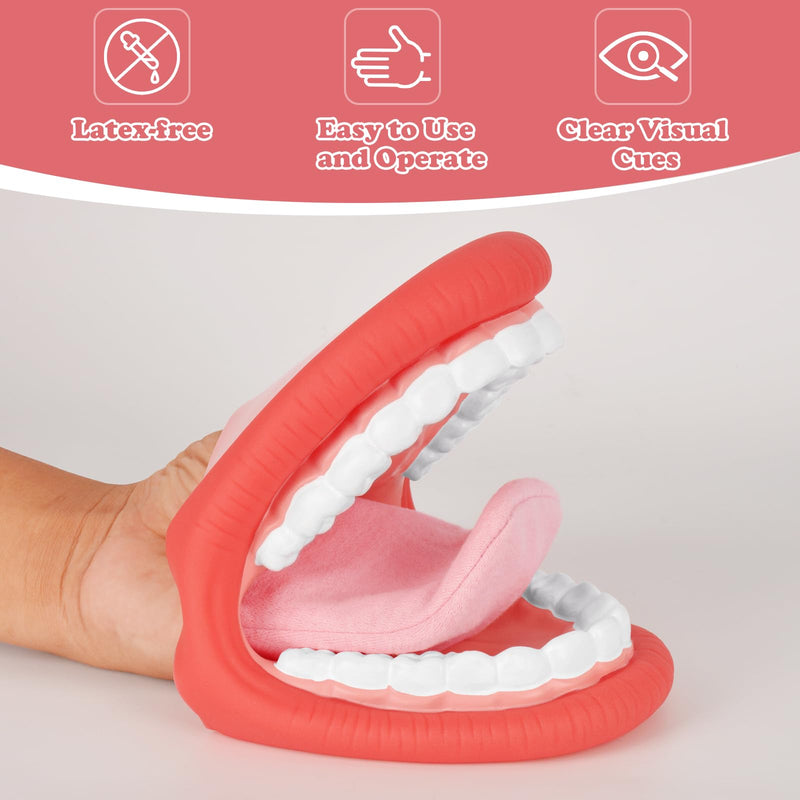 Ultrassist Large Mouth Hand Puppet with Tongue for Kids, Mouth Puppet for Speech Therapy, Include Toothbrush & Storage Bag