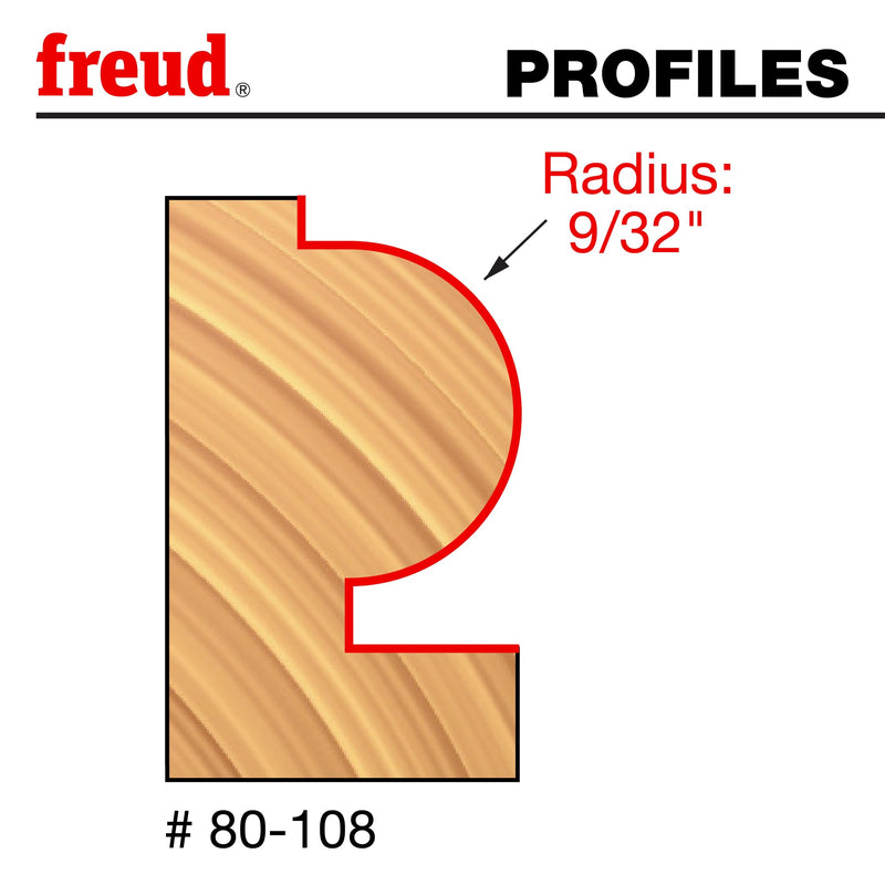 Freud 80-108: 9/32" Radius Traditional Beading Bit with 1/4" Shank