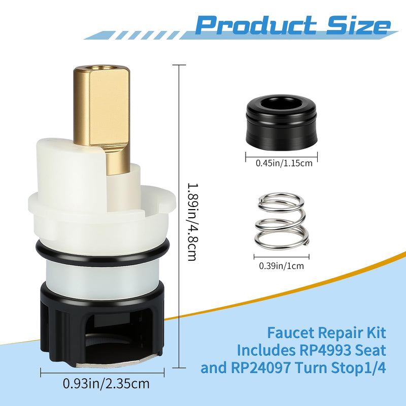 RP25513 Faucet Stem Assembly Replacement for Delta Two Handle Faucet Repair Kit With RP24096 Cartridge RP4993 Seat and Spring RP24097 Turn Stop1/4, 2 pack
