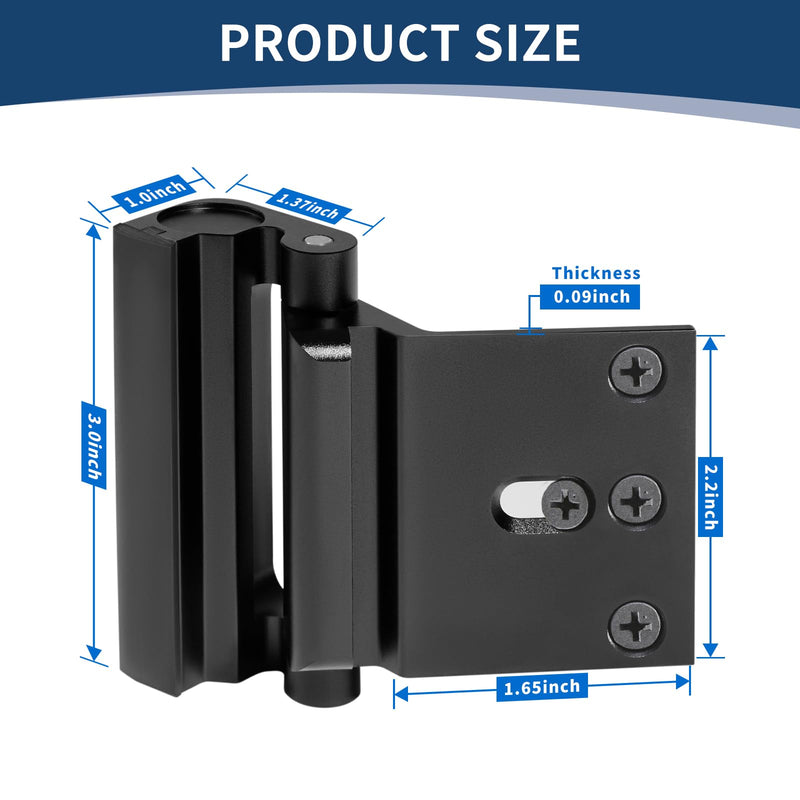 3Pcs Door Reinforcement Lock, Door Locks for Kids Safety, Door Safety Locks from Inside, Withstand 800lbs Force-Enhance Home Security(Black) Black