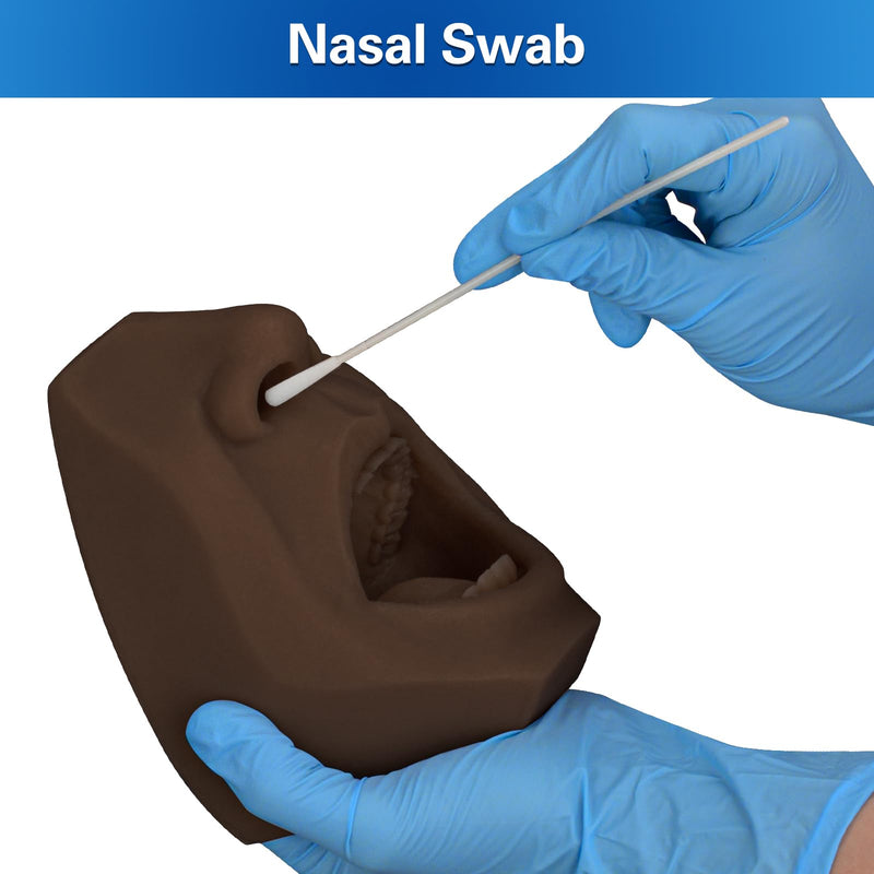 SimCoach Nasal Swab, Throat Swab Test Training Model, Swab Collection Simulator, Saliva Oral Swab, Acupuncture, Puncture Practice Model (Black) black