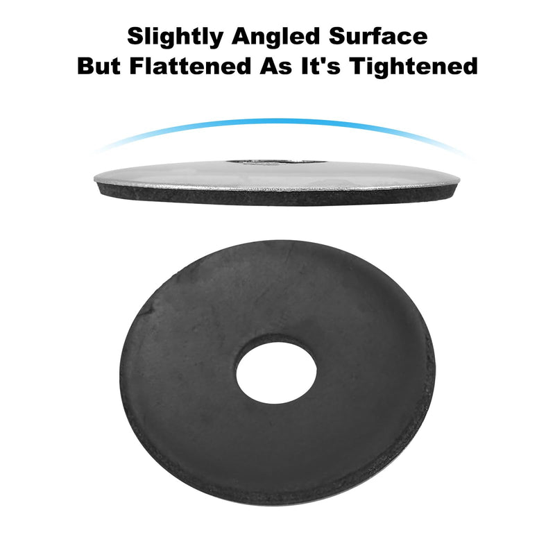 PATIKIL 304 Stainless Steel EPDM Bonded Sealing Washers, 10 Pieces 3/8"x1 1/2" Neoprene Rubber Washers Bonded Sealing Gasket for Marine Roof Bolt Supply 3/8"x1 1/2"
