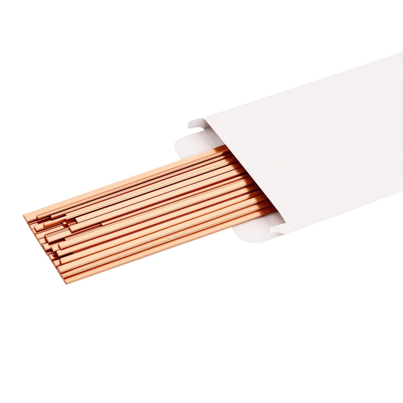 15% Silver Brazing Rods – 40 Sticks Flat Phos Copper Welding Rods for HVAC, Air Conditioner, Refrigerator – AWS BCuP-5 Silver Solder Brazing Alloy