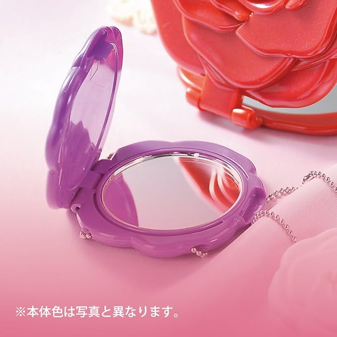 Yamamura YR-500 Rose Mini Compact Mirror, Pink, 4.9 x 3.0 x 0.5 inches (12.4 x 7.5 x 1.2 cm) - NewNest Australia