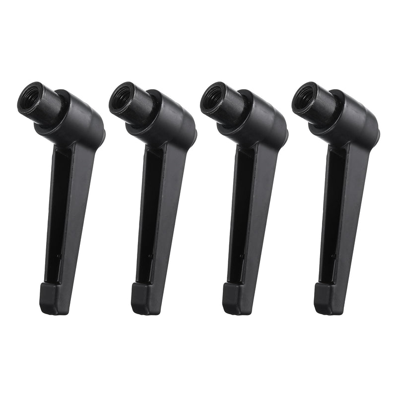 uxcell 4pcs Clamping Lever Adjustable Handles M8 Metric Female Thread Level Handle Hand Knobs Quick Release Black for Lathe Machinery