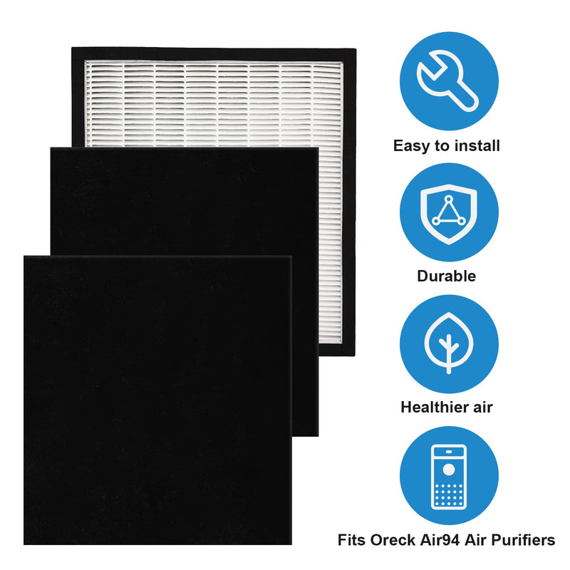 WK01234QPC Air 94 Filter Kit Replacement fit for Oreck Air Purifier