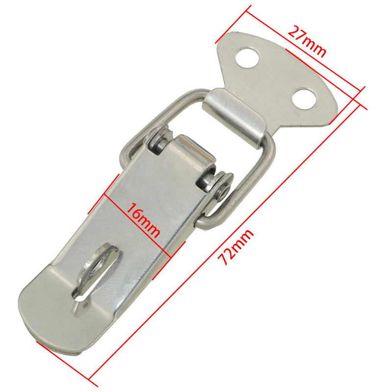 4PCS Stainless Steel Spring Latch Buckle Clips Small Size 106 Duckbill Luggage Metal Fasteners Mini Locking Fasteners for Suitcases Toolboxes Drawers Chests Cabinets