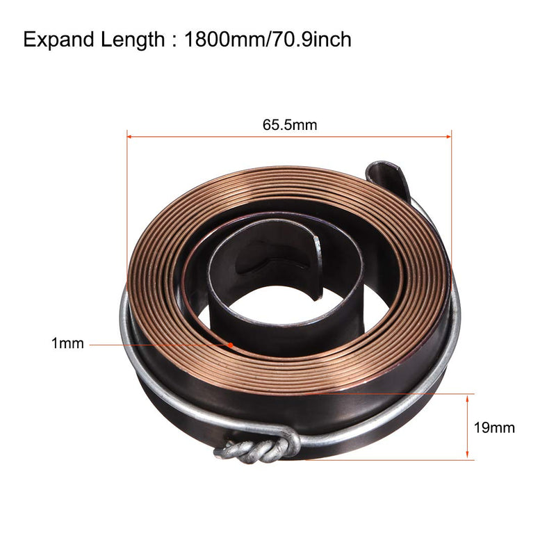 uxcell Drill Press Return Spring Quill Spring 6Ft Length 65.5mmx19mmx1mm
