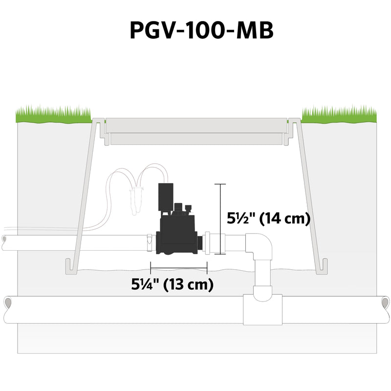 Hunter PGV 1" Sprinkler Valve, Screw-Top Irrigation Valve with 1" Male Thread Inlet and 1" Barb Outlet, No Flow Control, Leak-Free Design, Easy Install (PGV100MB)
