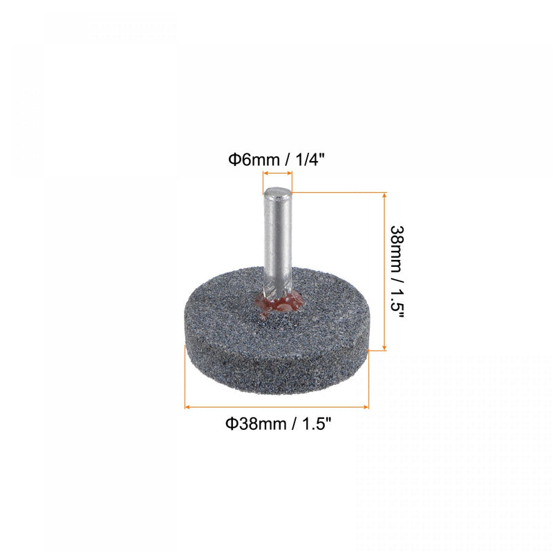 uxcell Mounted Grinding Stone 1/4" Shank 1.5-inch Dia Corundum Grinding Wheel Polishing Head for Rotary Tool