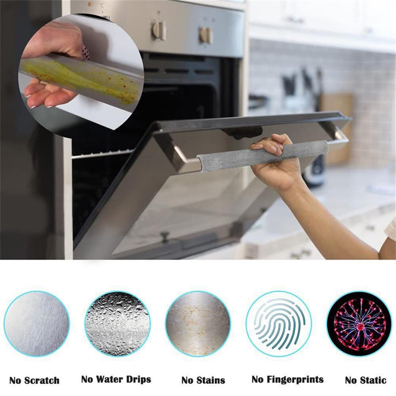 2 PCS Refrigerator Door Handle Covers Kitchen Appliance Decor Handles Anti-Skid Anti-Static Protector Fridge, Dishwasher Oven Keep Off Fingerprints,Food Stains （Grey） Gray