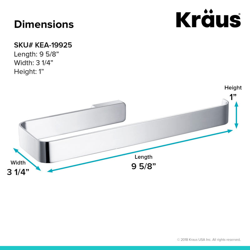 KRAUS Stelios Bathroom Towel Ring, Chrome Finish, KEA-19925CH