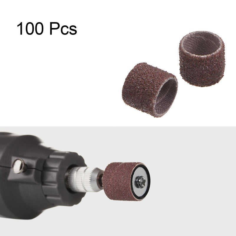 HARFINGTON 100pcs Sanding Drums 1/2 Inch Mini Sanding Sleeves 80 Grit Sanding Bands for Drum Sander Rotary Tools