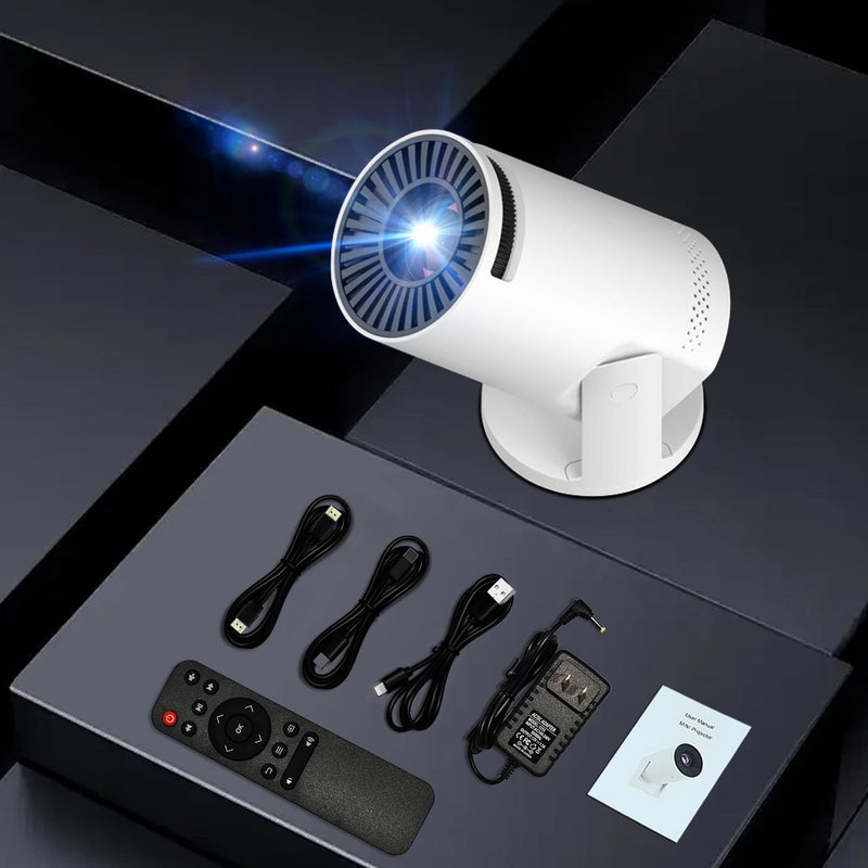 Wireless Mini Projector with WIFI 6 and Bluetooth, 4K 1080P Support Portable Projector 180° Rotatable. 17"-130" Screen Video Projector. Compatible for Smartphone, Laptop, PC(Q5 mate) Q5 mate