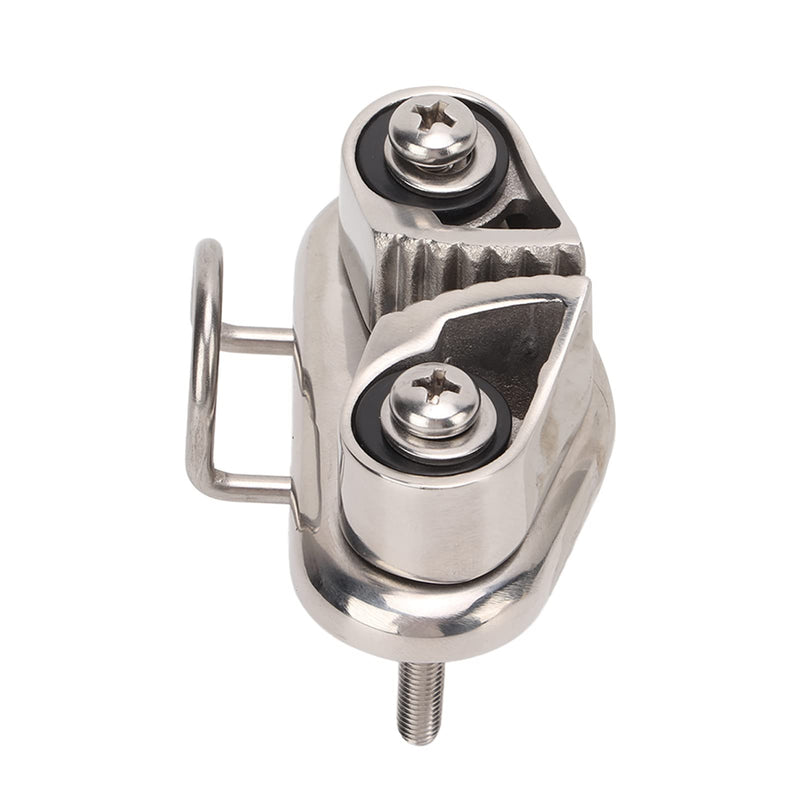 Boat Cam Cleat, Sailboat Fast Entry Cam Cleat with Wire Leading Ring Fits 10mm Rope Stainless Steel 316 Marine Grade Mirror Polished Corrosion Resistant for Kayak Canoe Dock Rigging