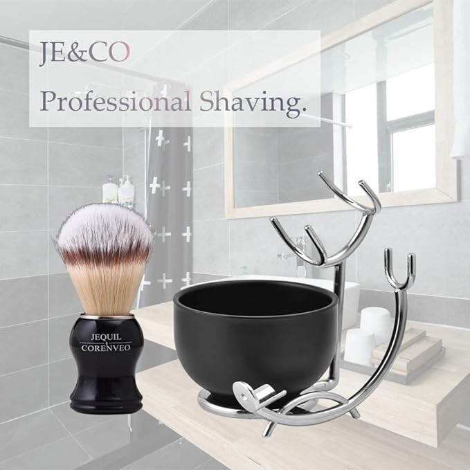 Deluxe Shaving Kit Men's 3-in-1 Shaving Set with Shaving Brush, Shaving Bowl, Razor and Brush Holder - NewNest Australia