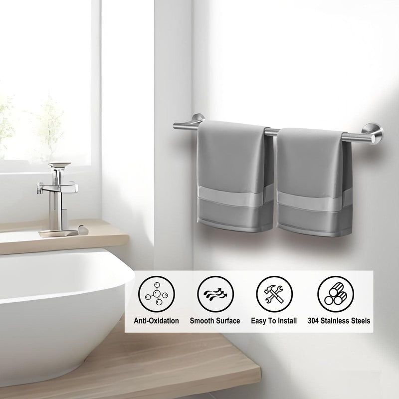 #304 Stainless Steel Towel Bars with Length 23.6inch,Round Design(Brushed Nickel) Brushed Nickel 23.6 Inches 1