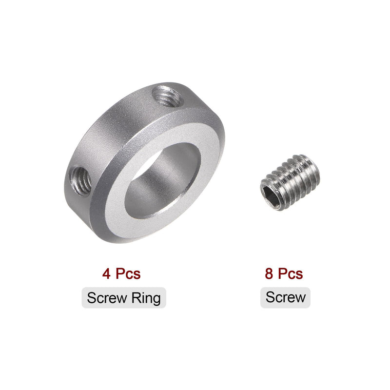 HARFINGTON 4pcs Shaft Collar 17mm Bore Aluminum Alloy Set Screw Shaft Collars, 32mm OD, 10mm Width, for Wheel Barrow Axle, Gearbox Assemblies, CNC Machine Tools, Industry, Anodization